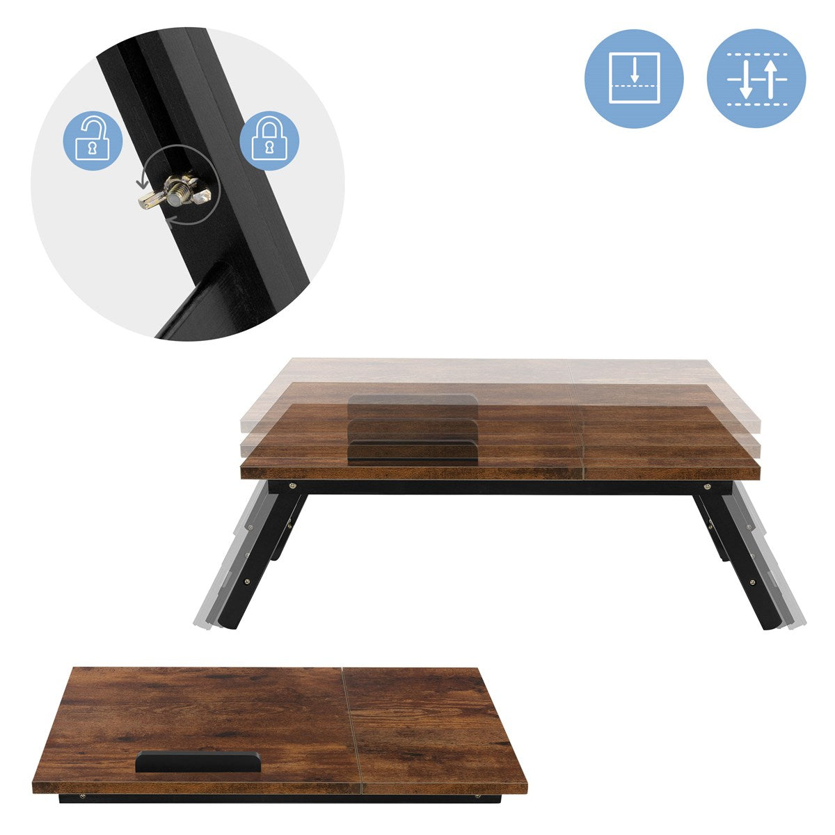 ECD Germany Möbel table lit portable bois naturel pliable