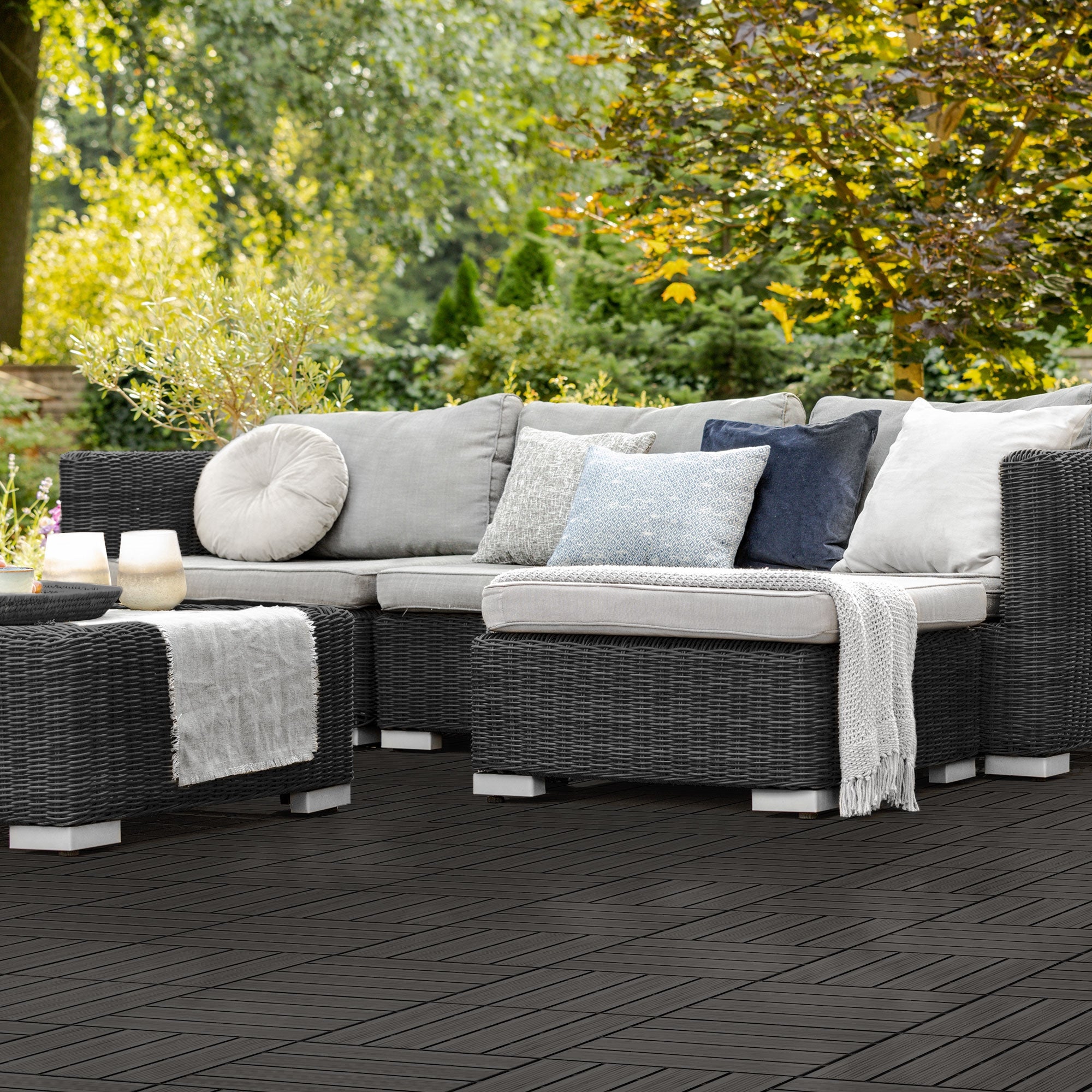 ECD Germany 11 dalles terrasse WPC anthracite 30x30