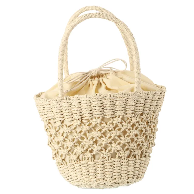 Stokomani Mode sac seau osier marron