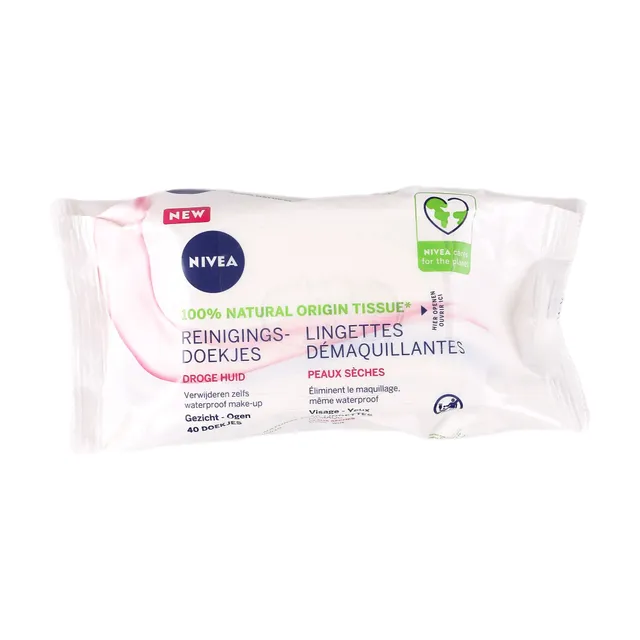 40 lingettes démaquillantes 3 en 1 visage