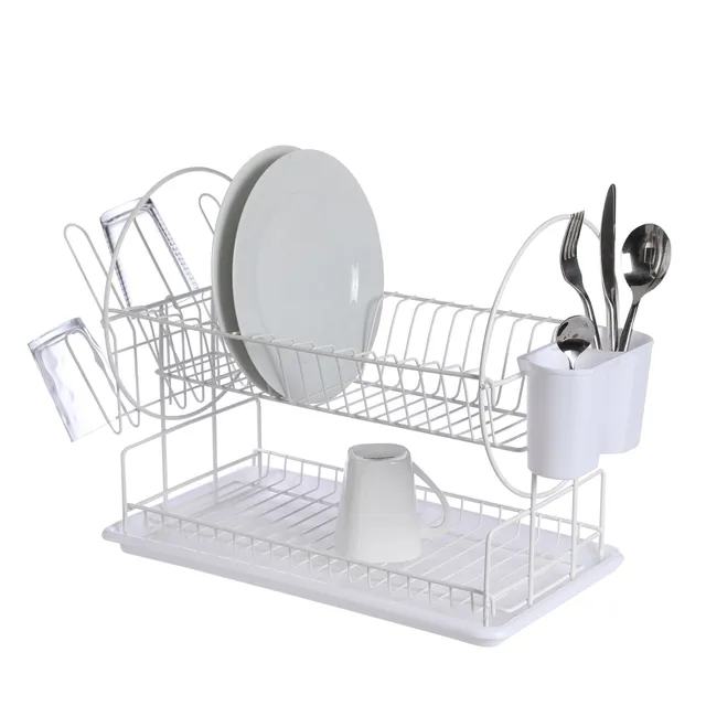 Stokomani Maison égouttoir 2 étages blanc cuisine