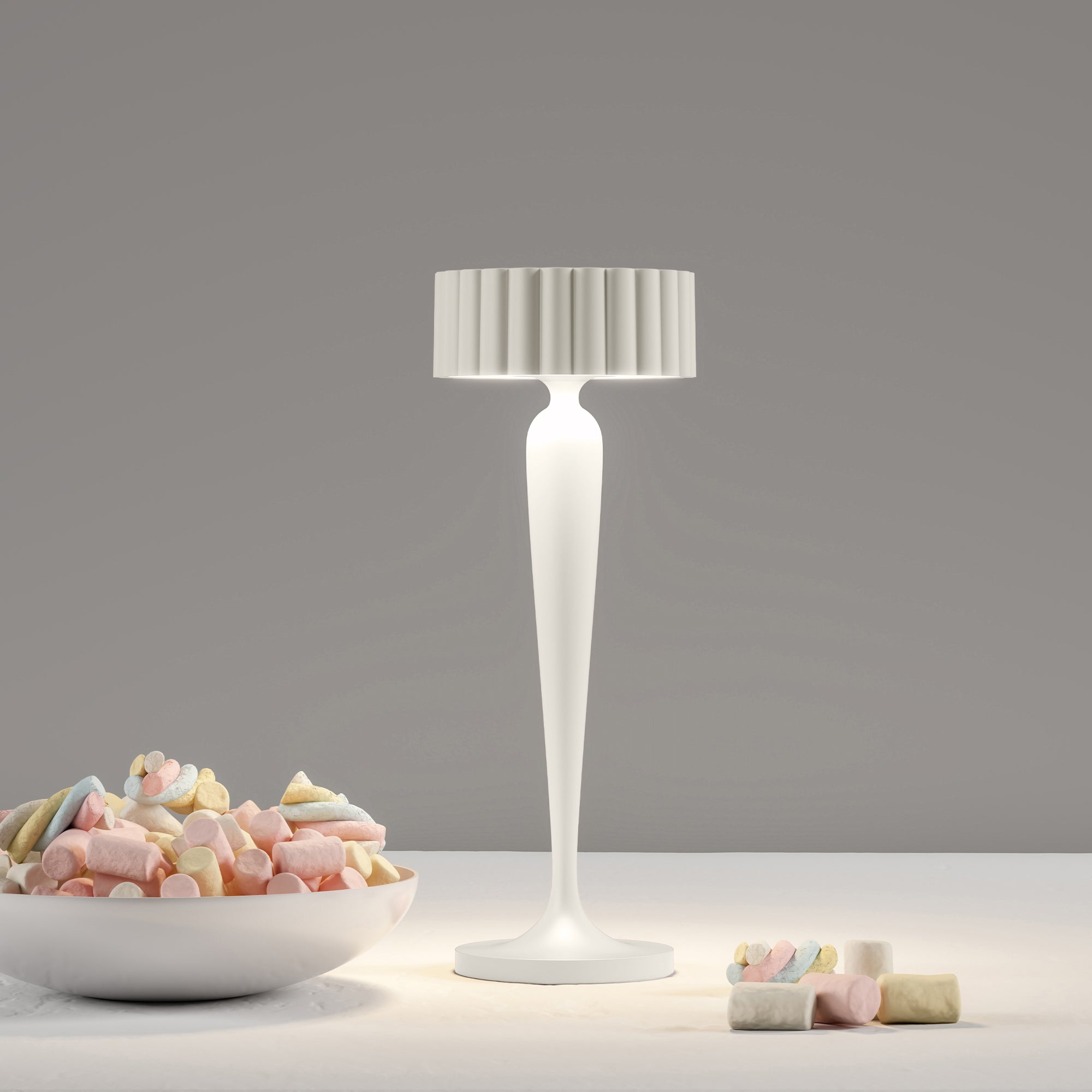 Red Deco Twiggy White lampe table sans fil LED tactile H26cm