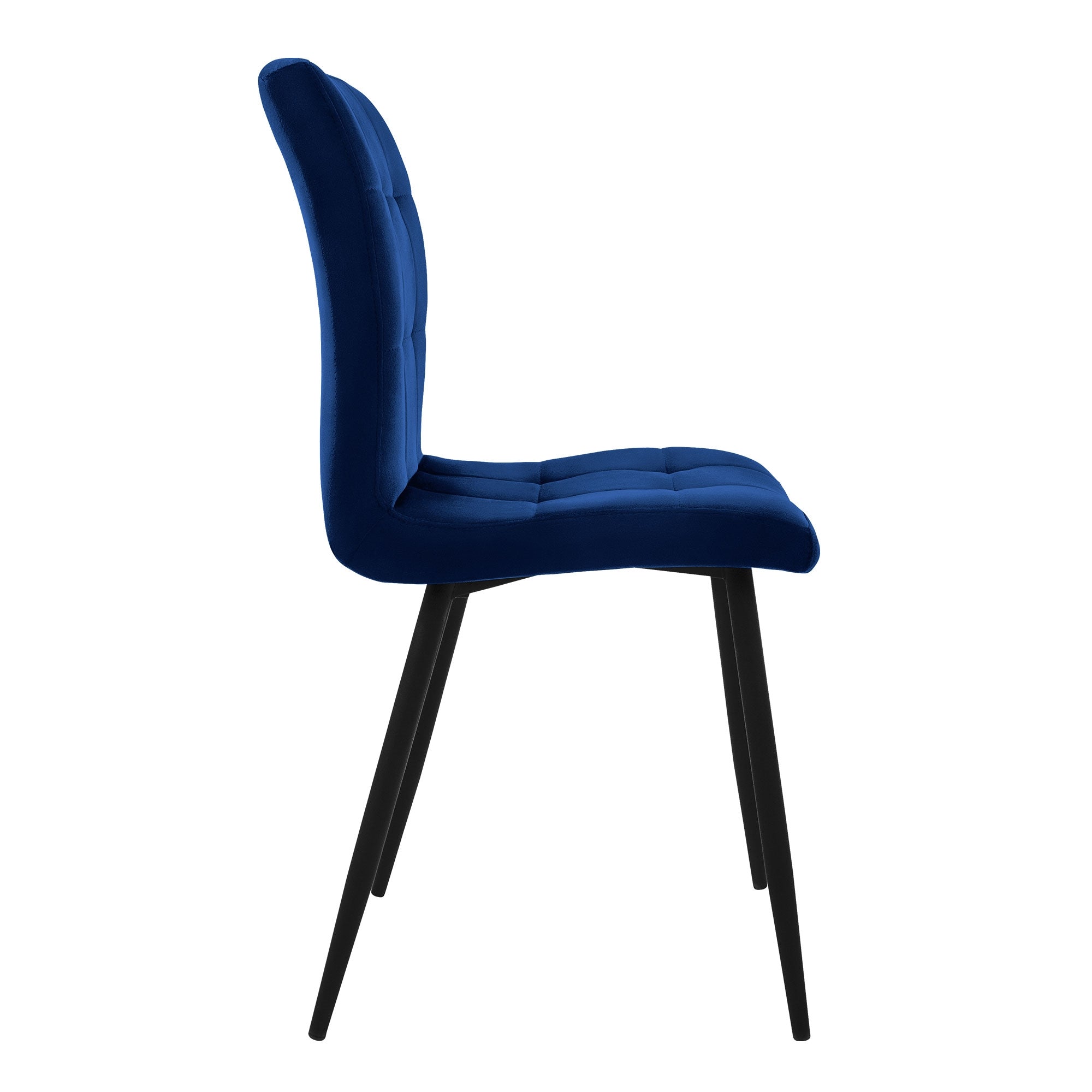 ML-Design chaise velours bleu foncé lot 4 capitonnée