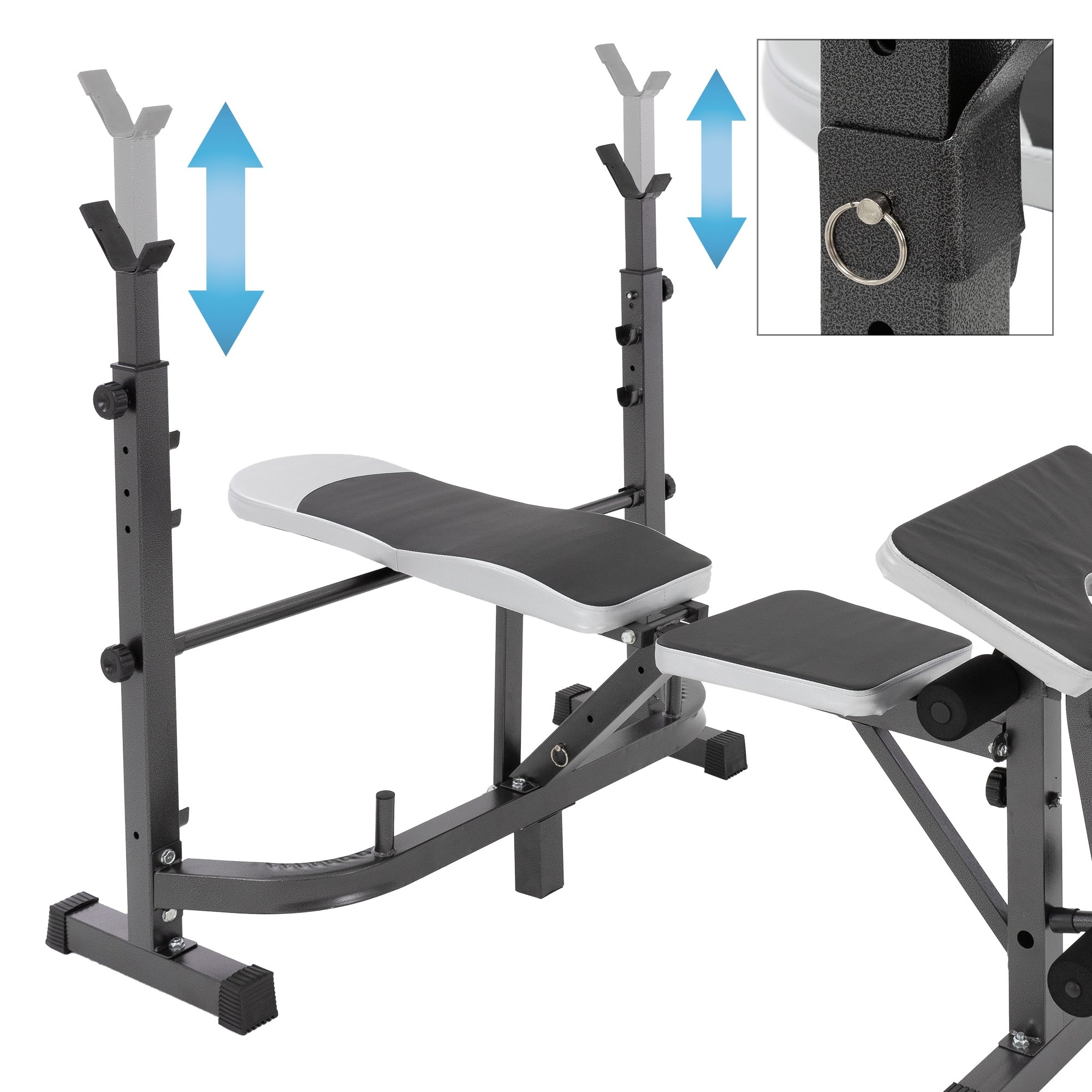 ECD Germany Sport & Freizeit banc de musculation anthracite 255 kg