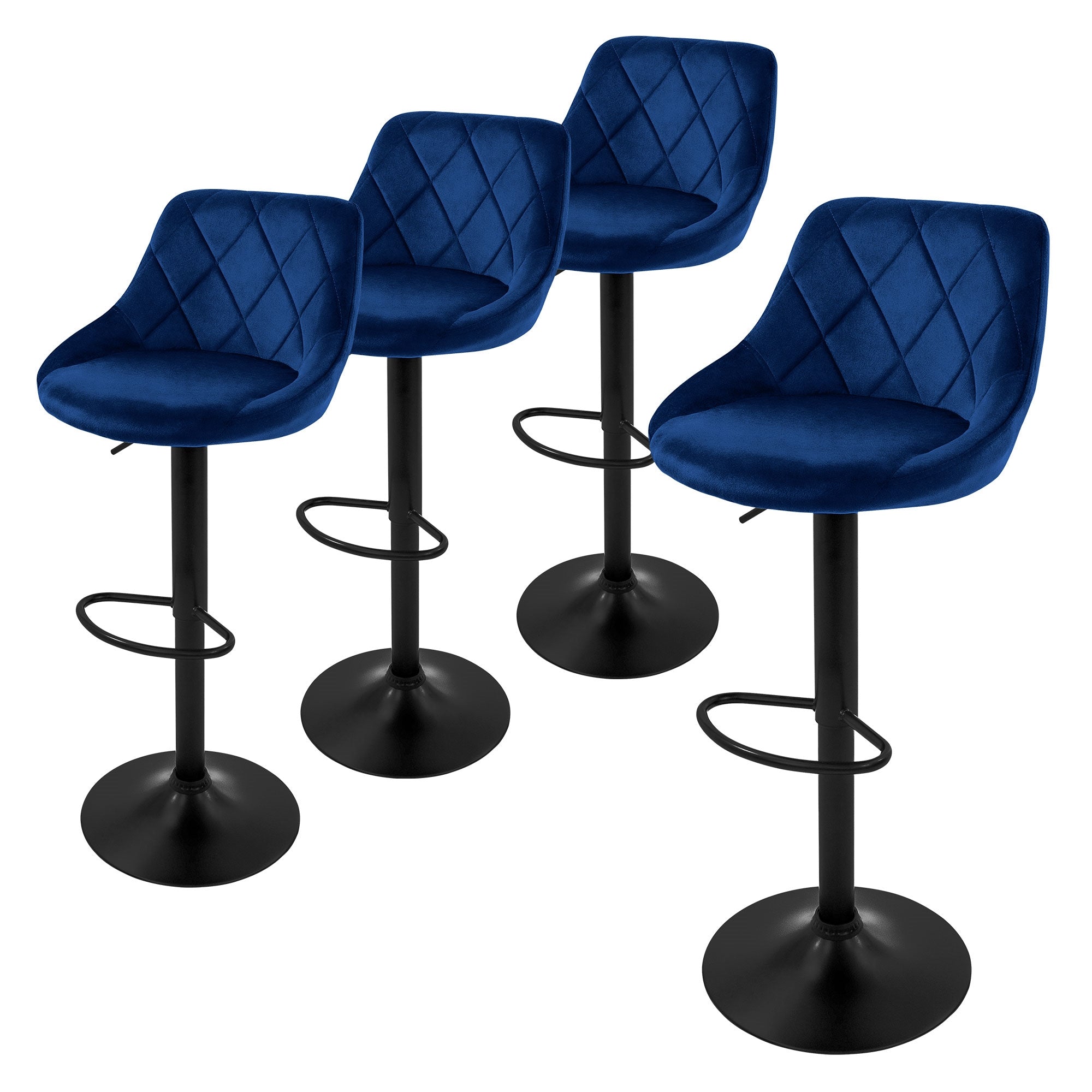 ECD Germany tabouret bar velours anthracite réglable lot 2