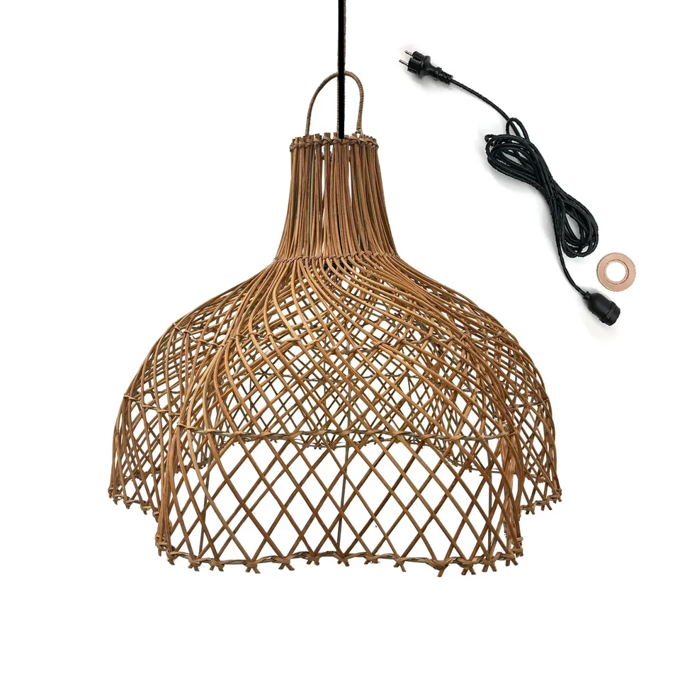 Red Deco Lampe filaire ARIA OUTDOOR CABLE suspension rotin 5m