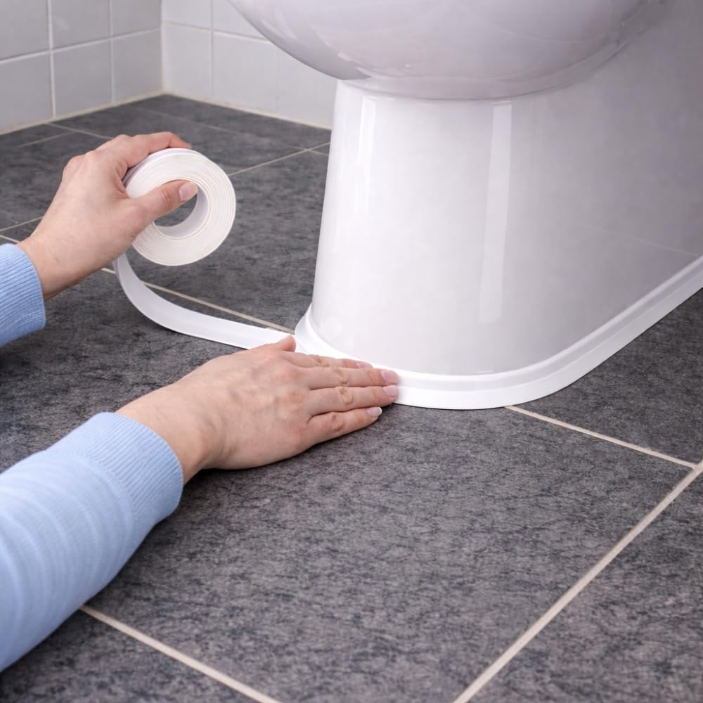 GEKO Bande d'étanchéité blanche 22 mm x 2,4 m baignoire