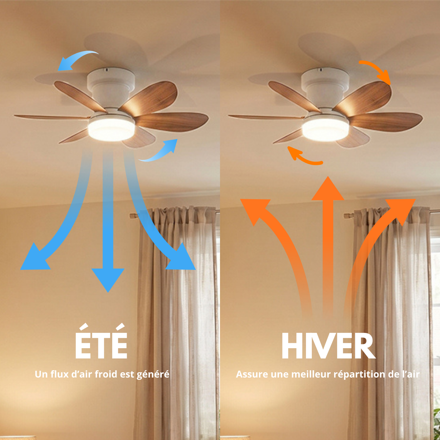 Red Deco Mistral ventilateur plafond LED 52cm télécommande