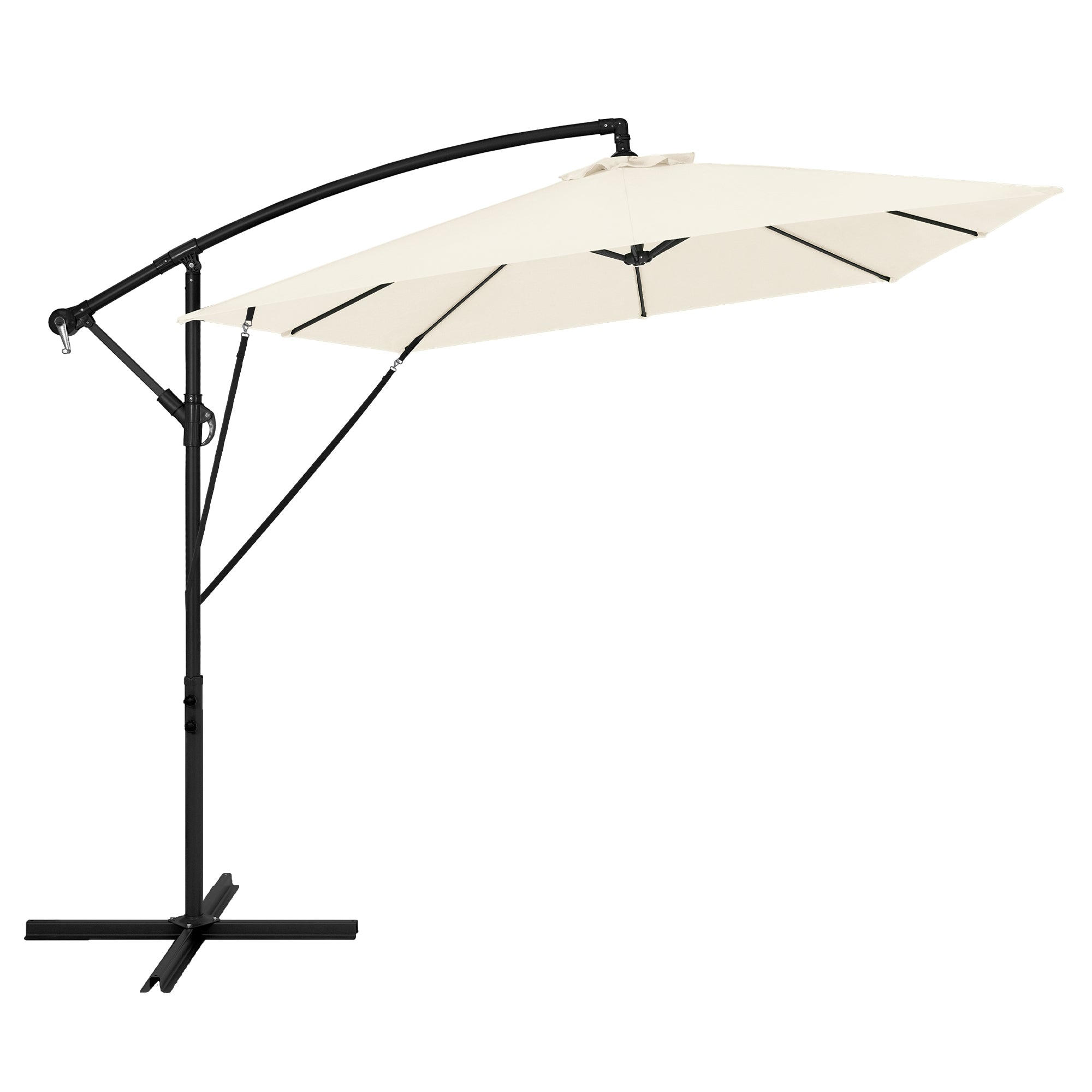 ECD Germany parasol déporté beige 235x235 avec pied