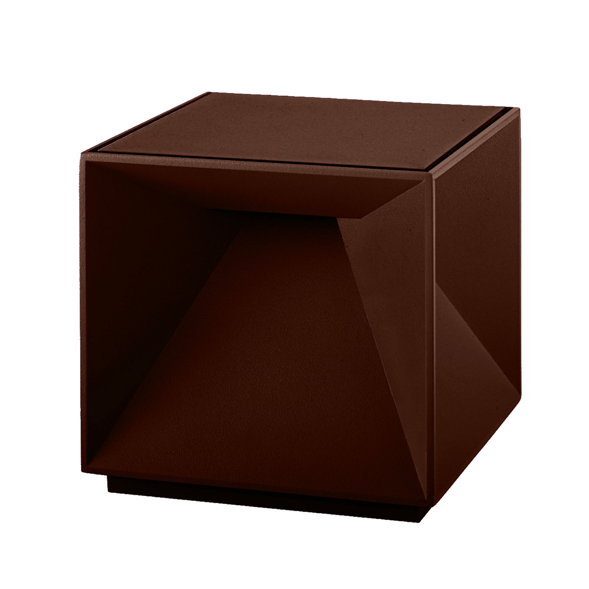 Red Deco Cubox Mini Corten lampe table LED H8cm