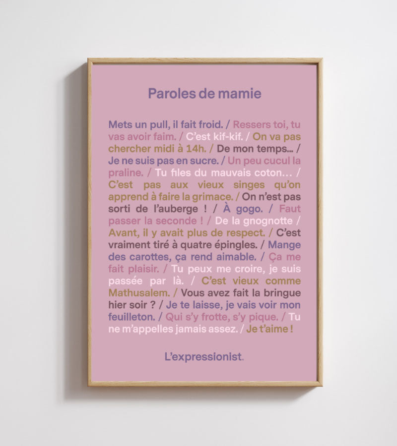 L'avant gardiste Déco murale poster Paroles de mamie humour