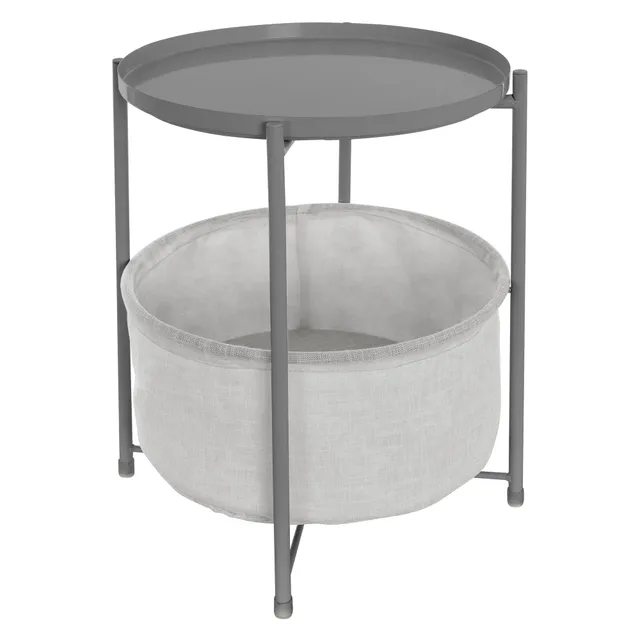 ECD Germany Möbel table d’appoint ronde grise 45,5 cm