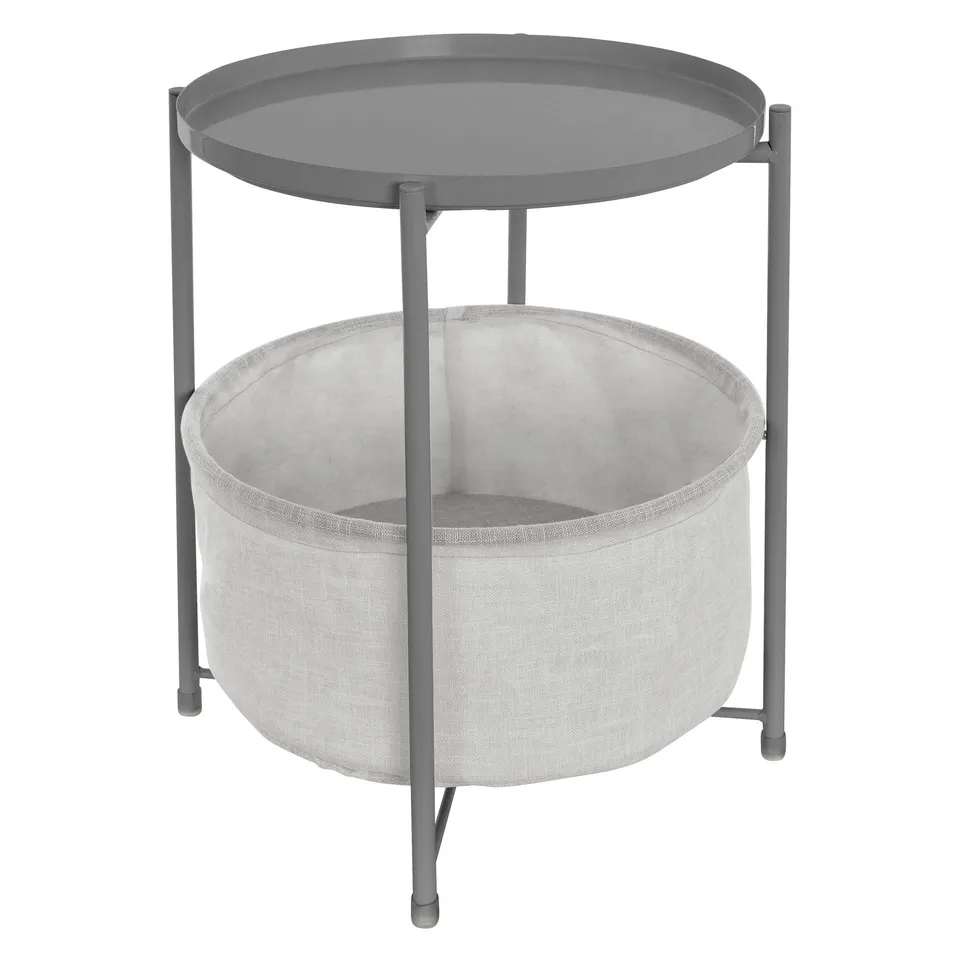 ECD Germany Möbel table d’appoint ronde grise 45,5 cm