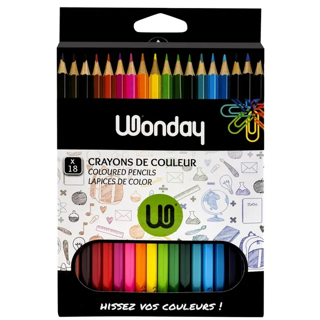 Safe Tool Crayons de couleur 18 cm boîte 18 couleurs