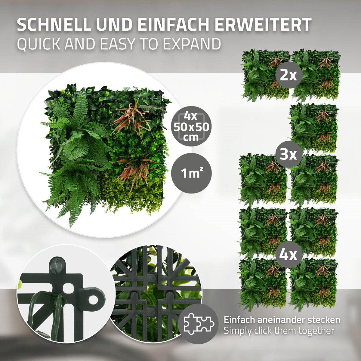 ECD Germany Haus & Wohnen Mur végétal artificiel tropical lot 4