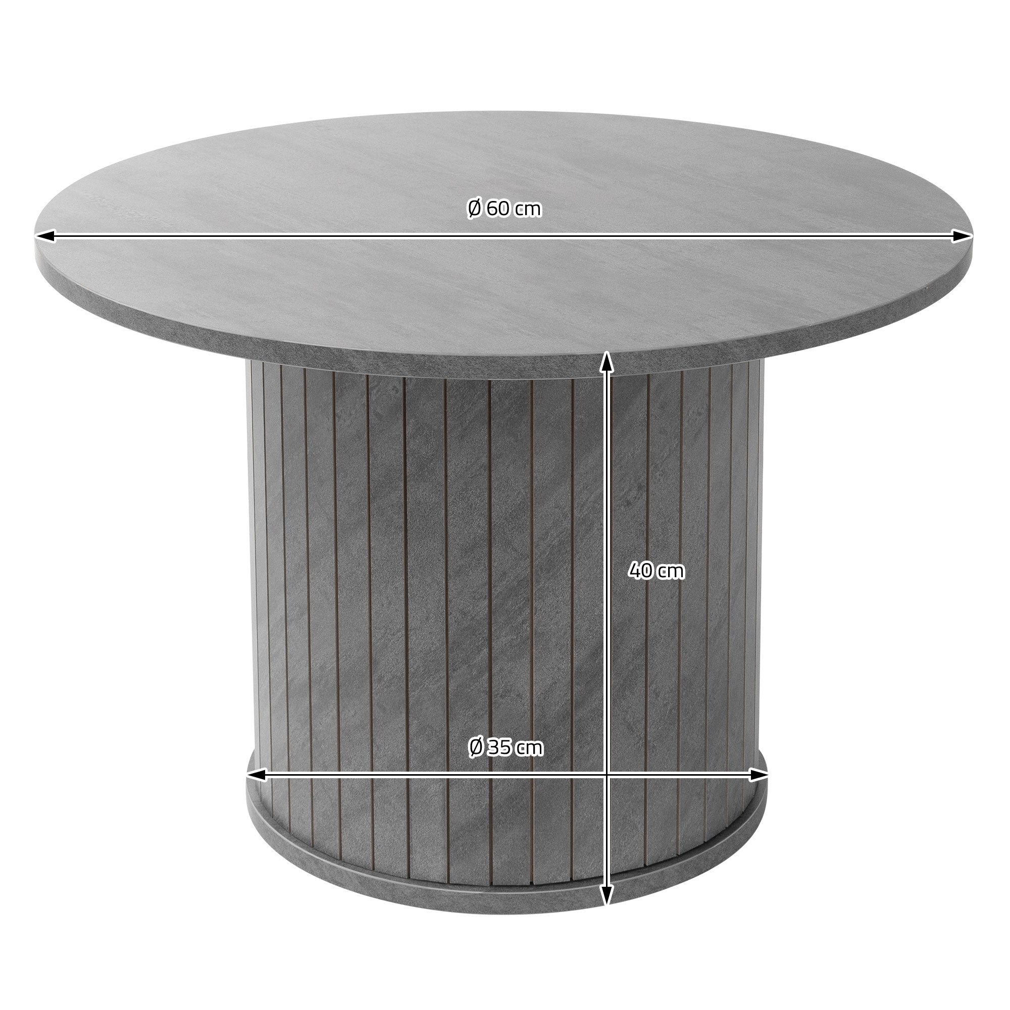 ECD Germany Möbel Table basse ronde Ø60 gris béton
