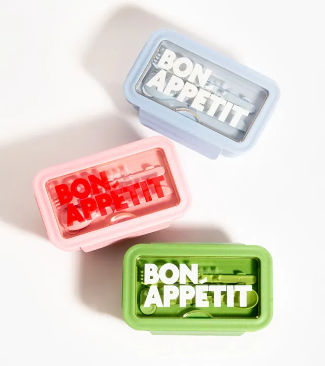 L'avant gardiste Bon appétit lunch box 1100 ml paille de blé + couverts