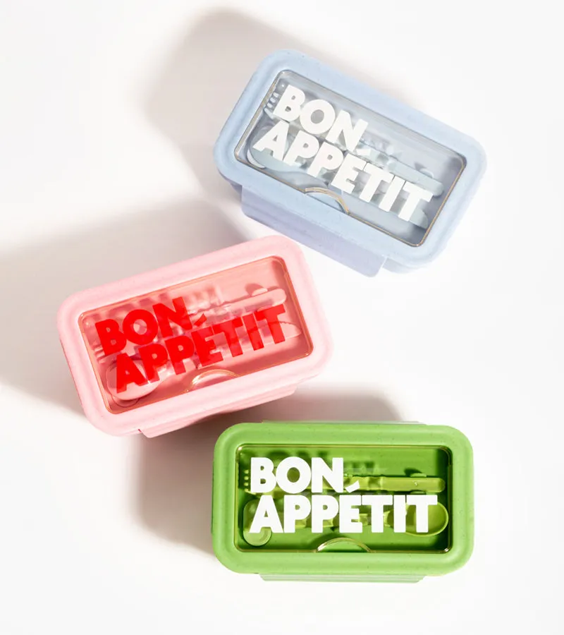 L'avant gardiste Bon appétit lunch box 1100 ml paille de blé + couverts