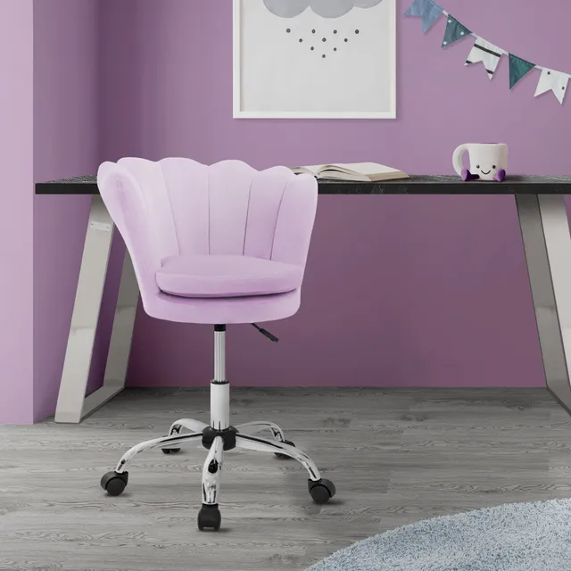 ECD Germany Möbel chaise bureau velours 55x60 lilas coquillage