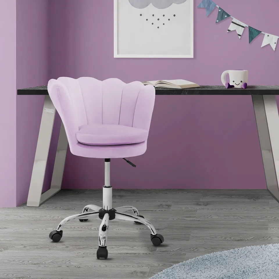 ECD Germany Möbel chaise bureau velours 55x60 lilas coquillage