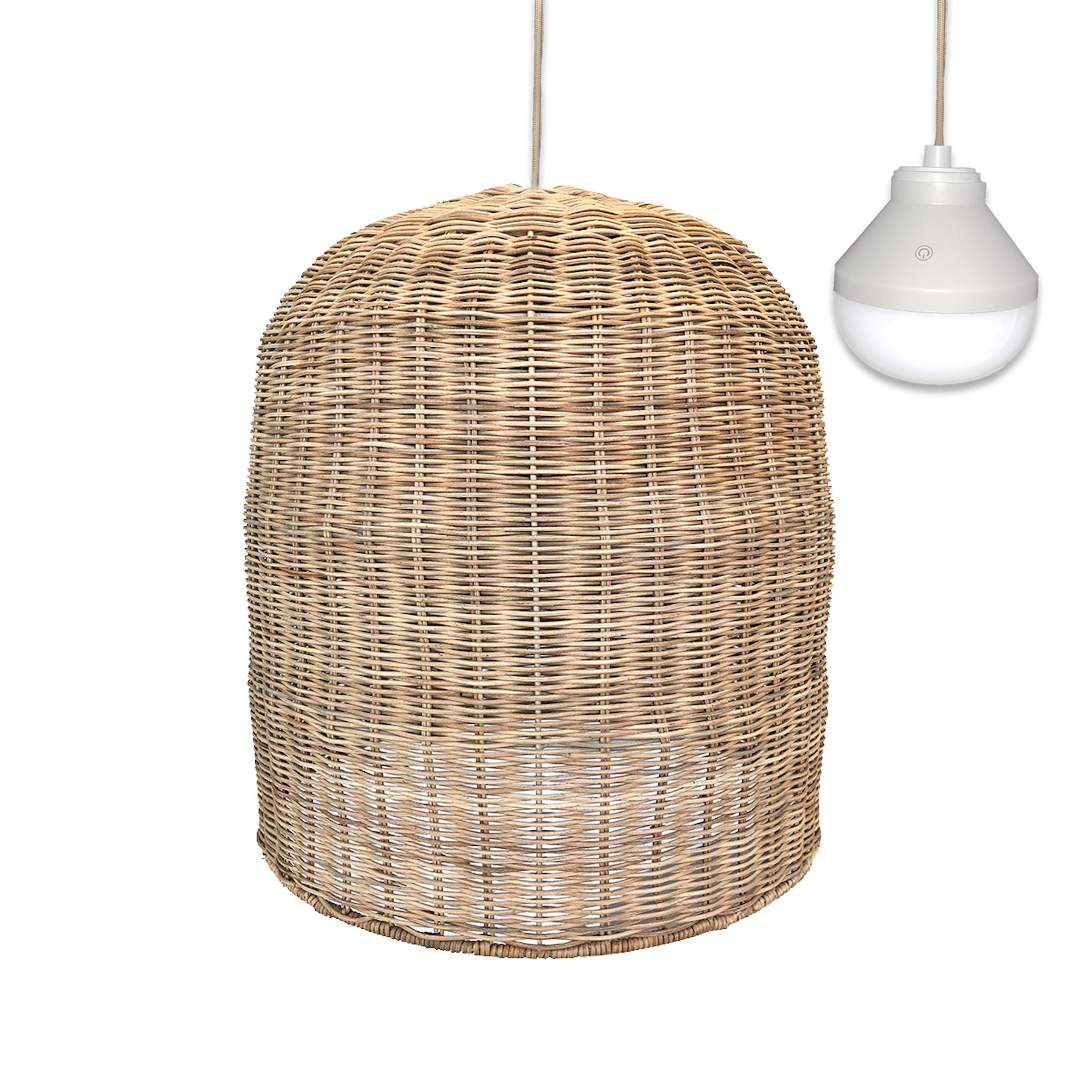 Red Deco Giacomo Nomad suspension rotin LED RGB nomade 40 cm