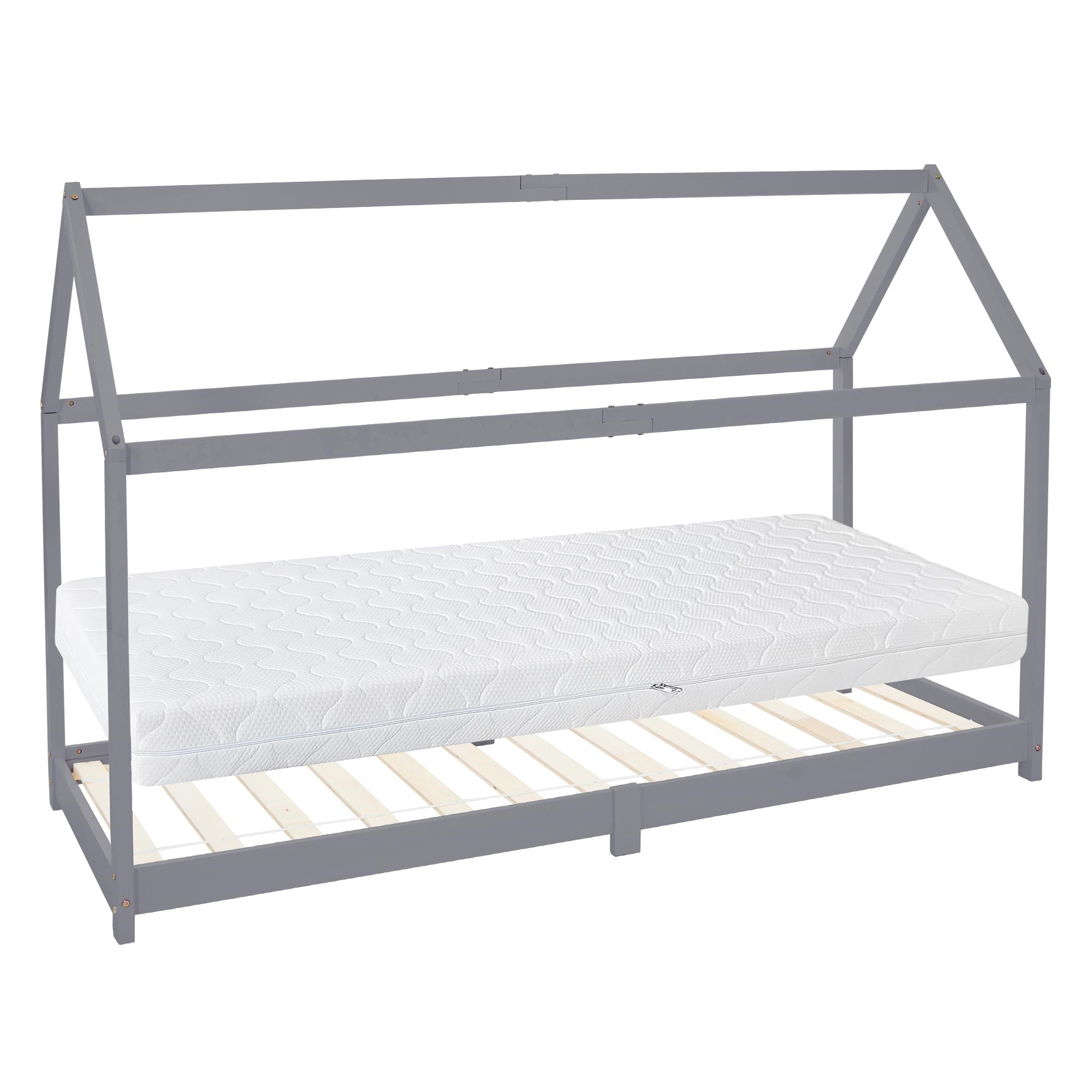 ECD Germany lit cabane enfant pin blanc 90x200 sans matelas