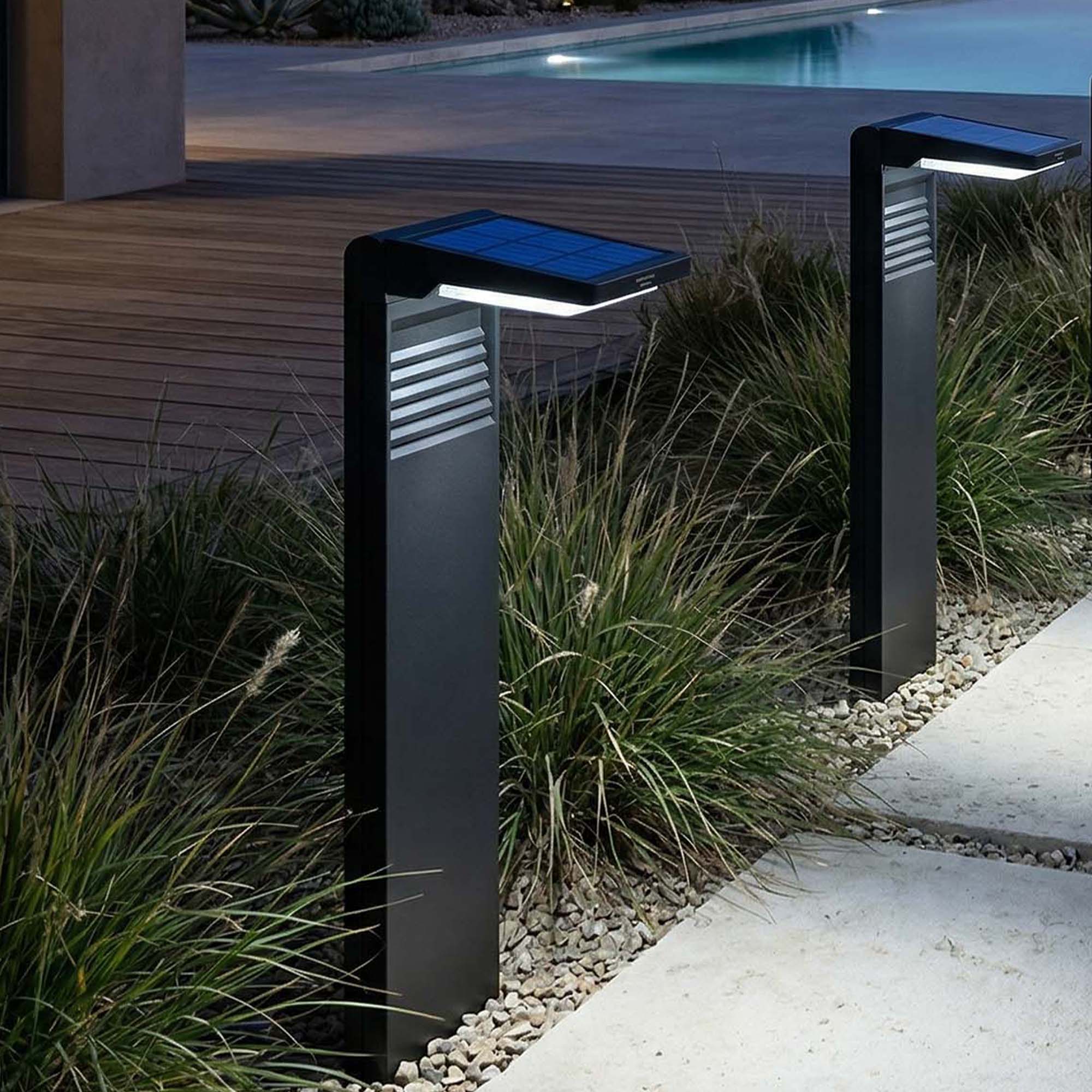Red Deco Ostry H41 cm lot 2 balises solaires blanc froid