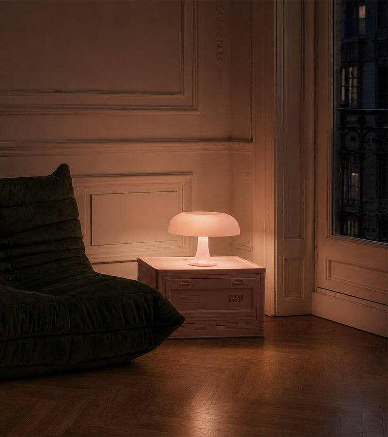 L'avant gardiste Nessino Rose lampe champignon rose édition Artemide