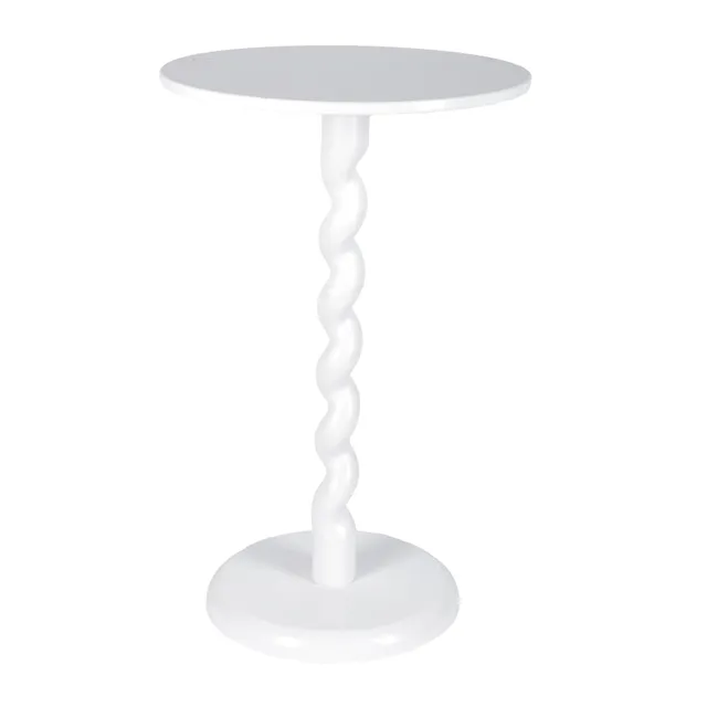 Table d'Appoint Pied Central Torsade Salon Chambre Ronde
