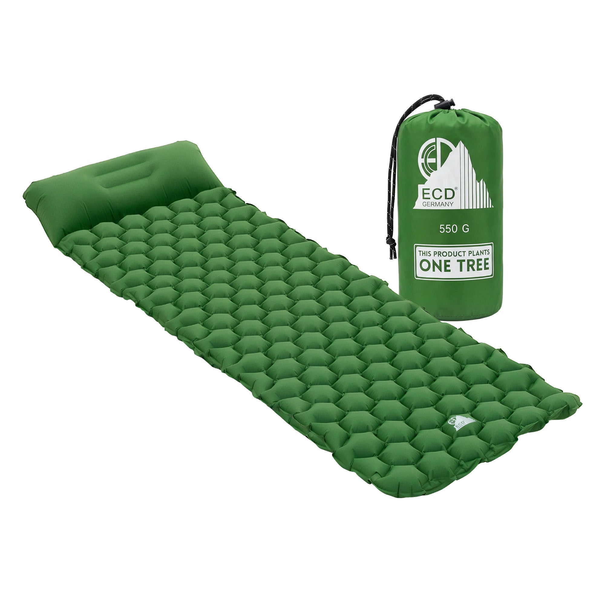 ECD Germany Matelas de camping gonflable gris oreiller intégré
