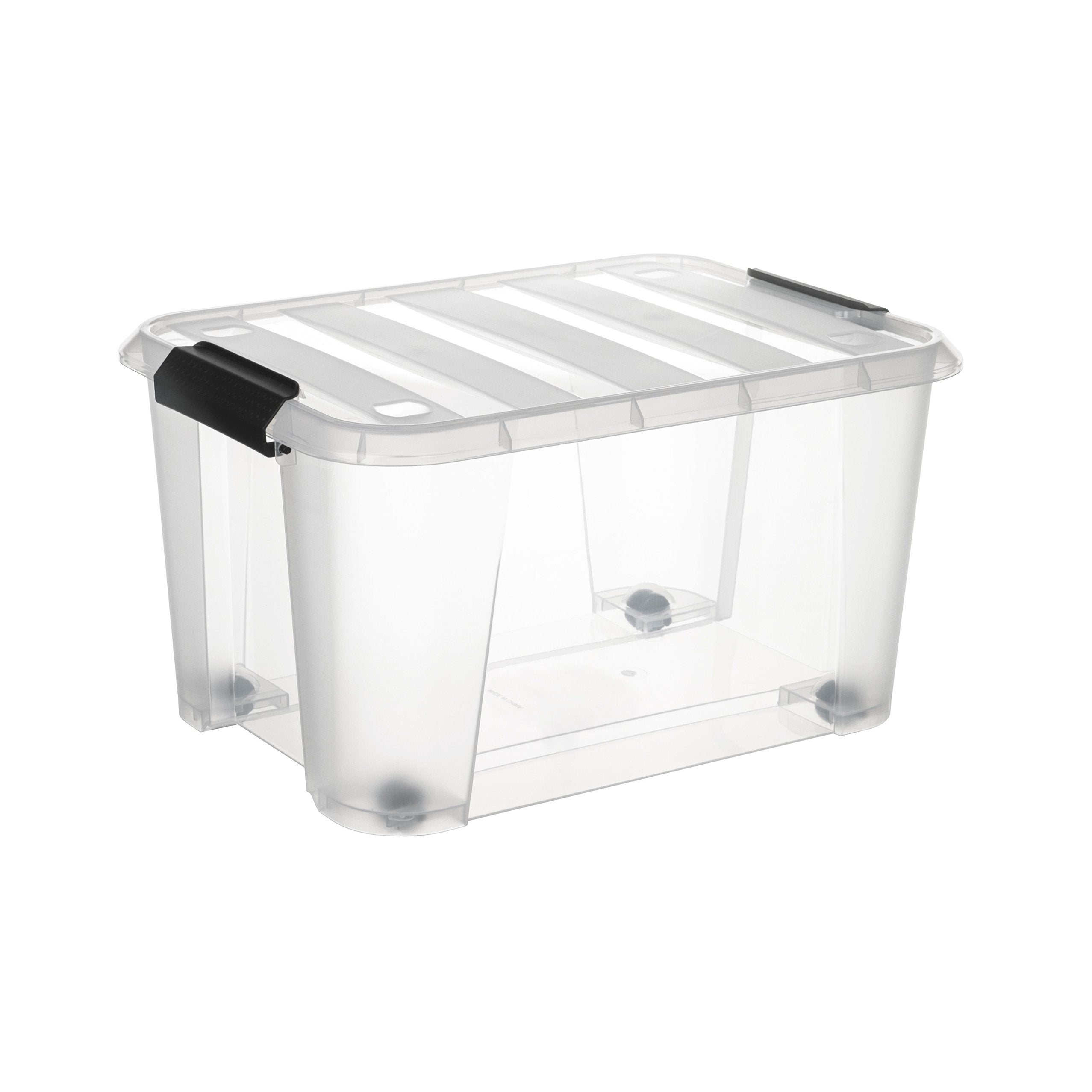 Stokomani Maison boîte rangement à roulettes 52L clips plastique