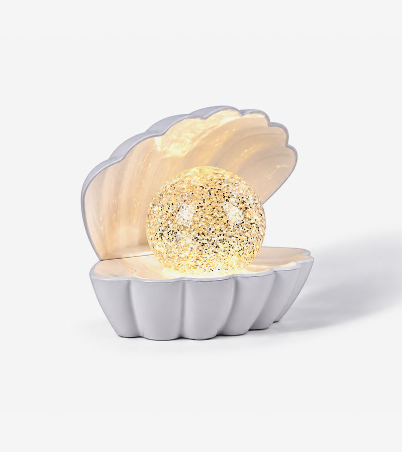 L'avant gardiste Veilleuse Coquillage à paillettes lumineuse