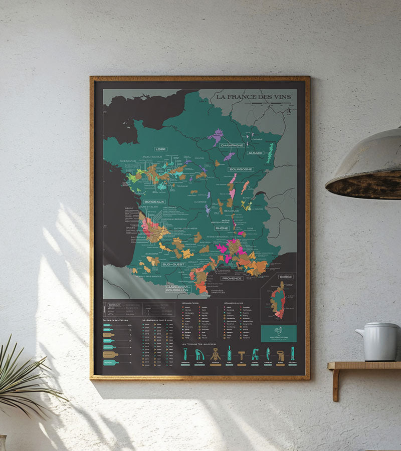L'avant gardiste carte à gratter France des vins affiche déco