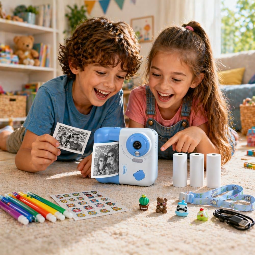 Shop-Story Appareil Photo Enfant Bleu 48MP Impression