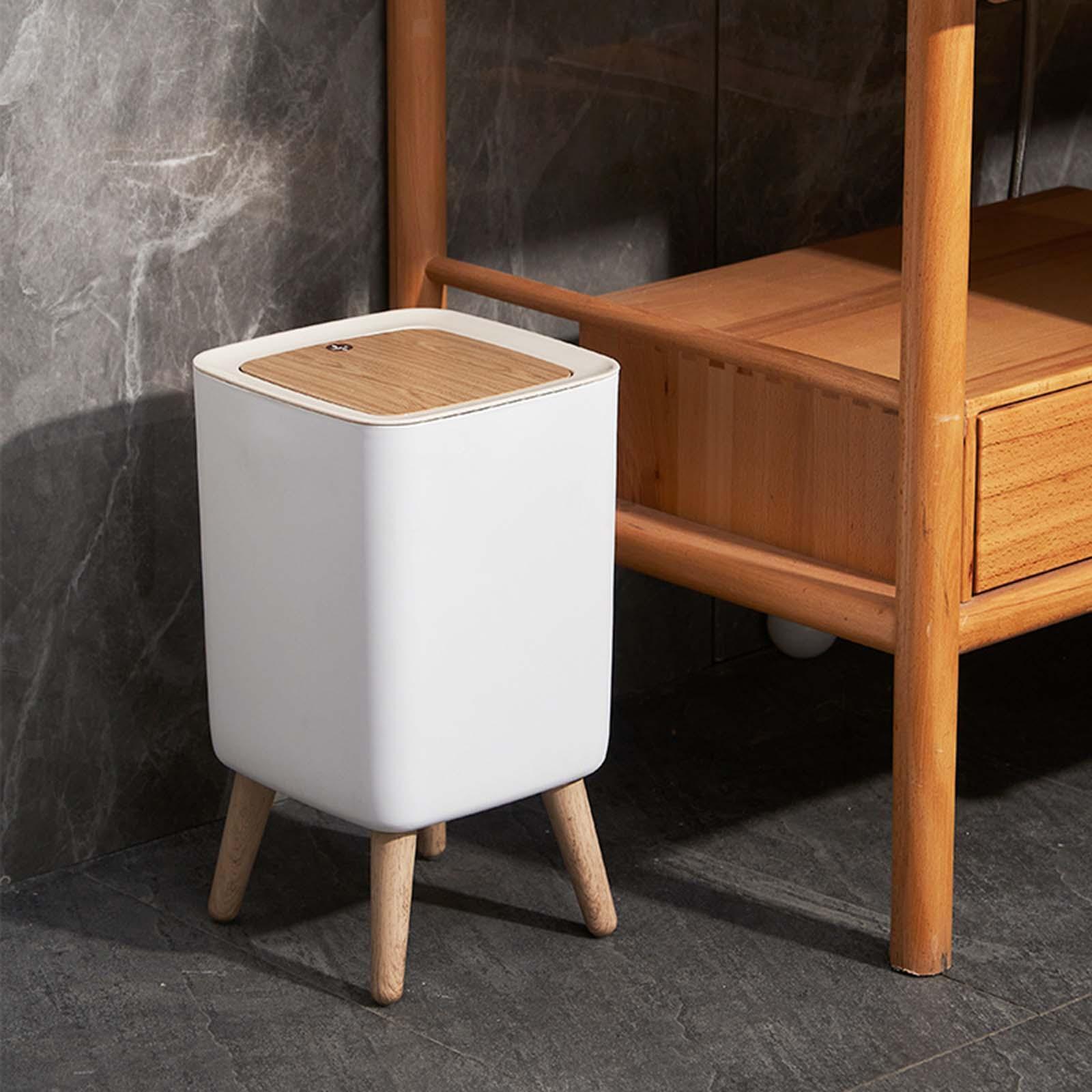 Red Deco Malmo Square poubelle salle de bain touch 10 L bois