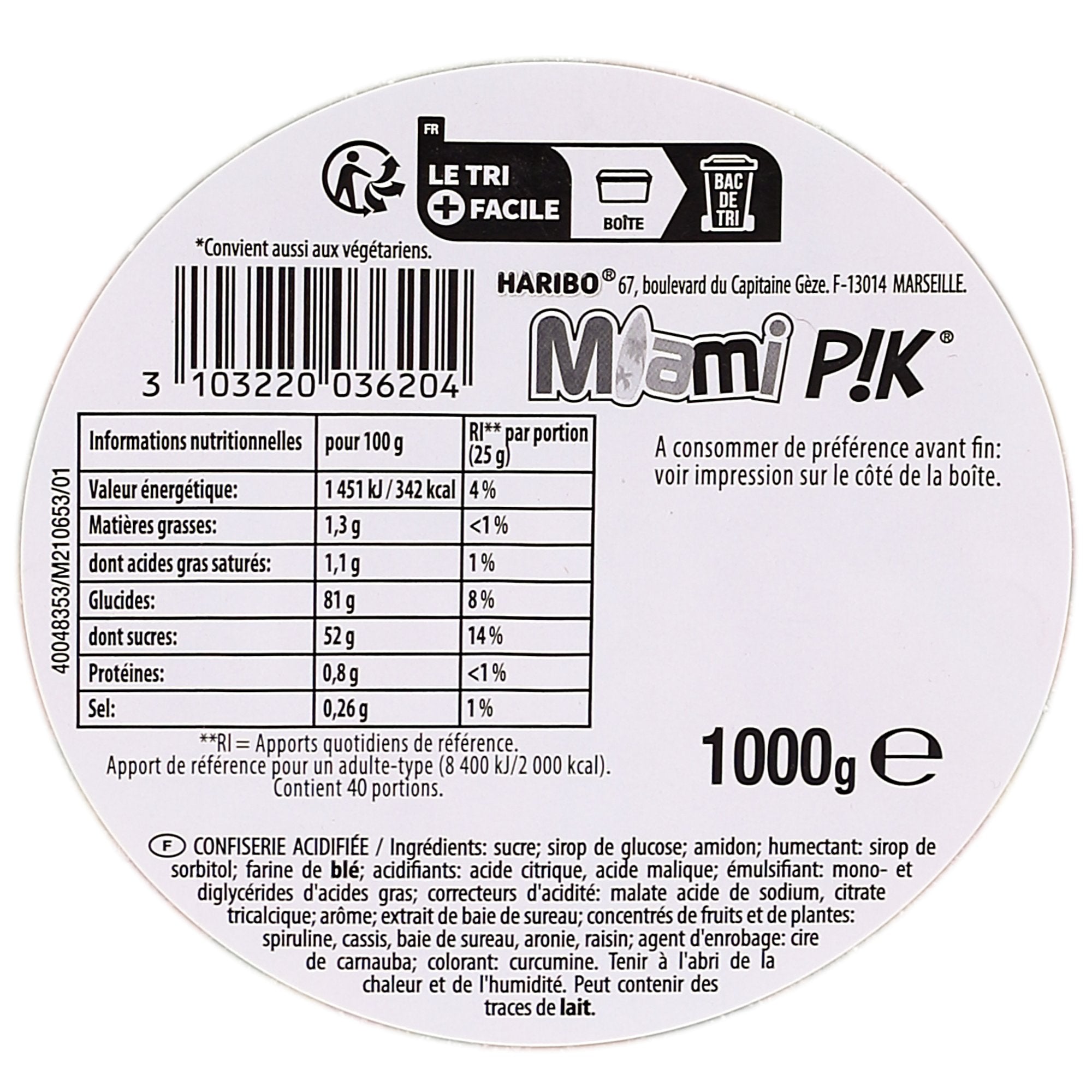 Stokomani Épicerie bonbons Miami piquants fruités 1 kg