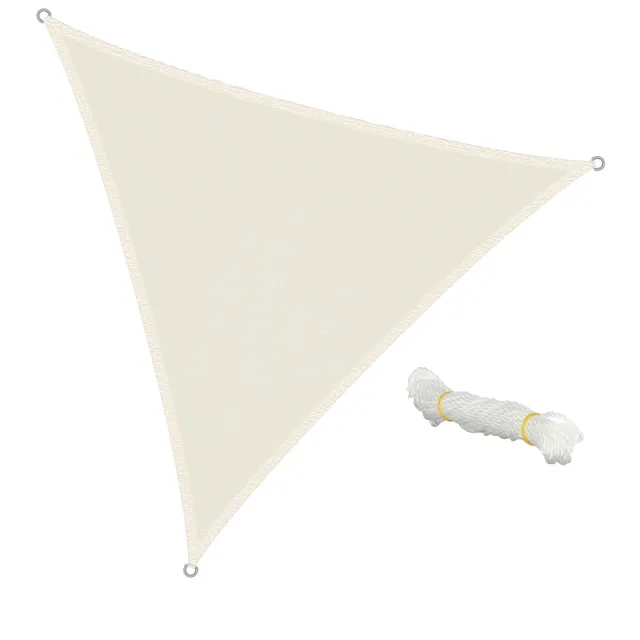 ECD Germany Garten voile ombrage 3,6x3,6x3,6 m crème HDPE