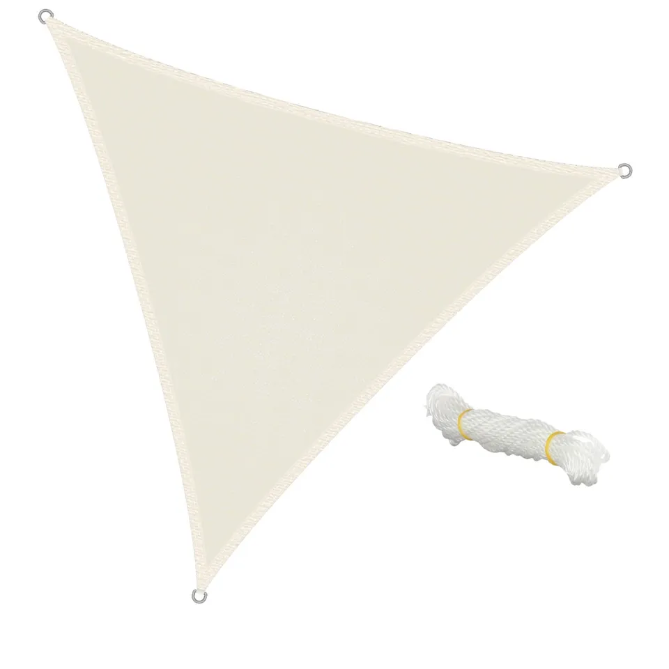 ECD Germany Garten voile ombrage 3,6x3,6x3,6 m crème HDPE