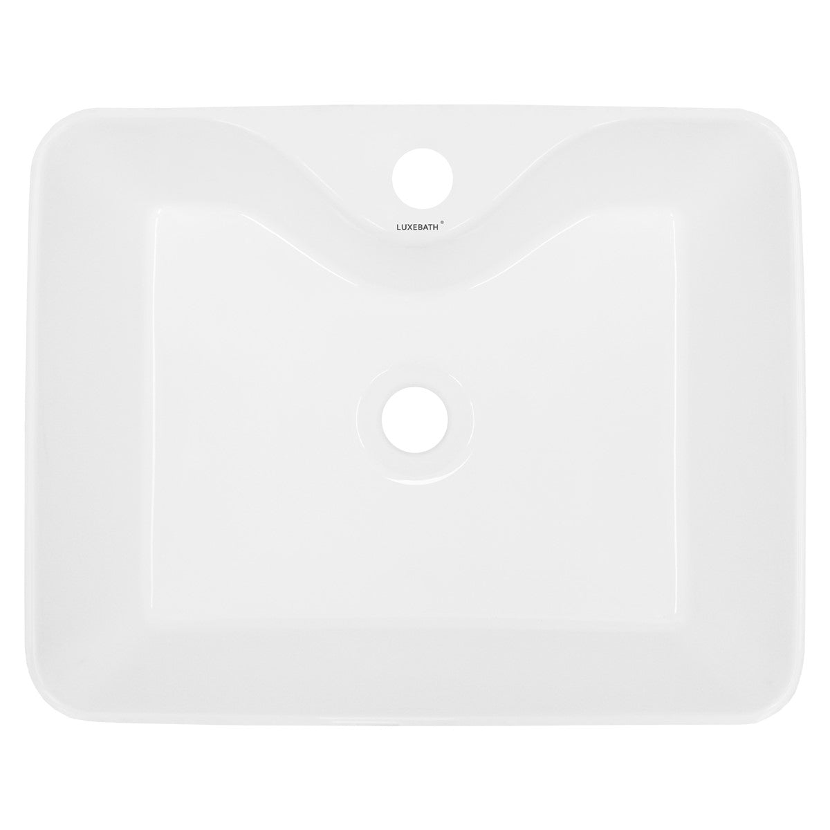ECD Germany Sanitär vasque carrée 48x38 cm blanc céramique