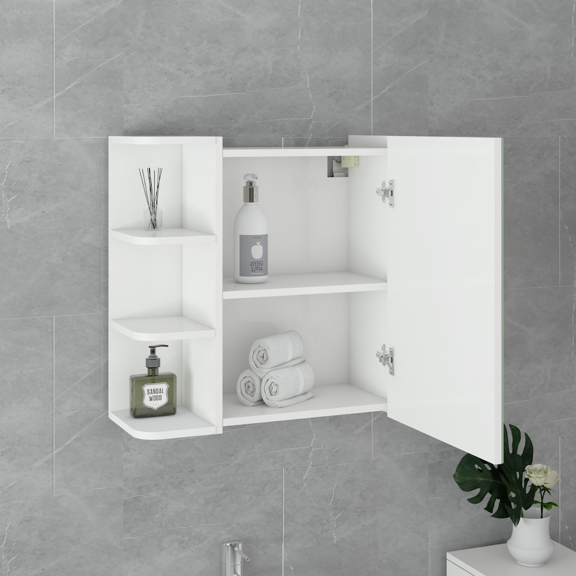 ECD Germany Möbel meuble salle de bain blanc 2 pièces