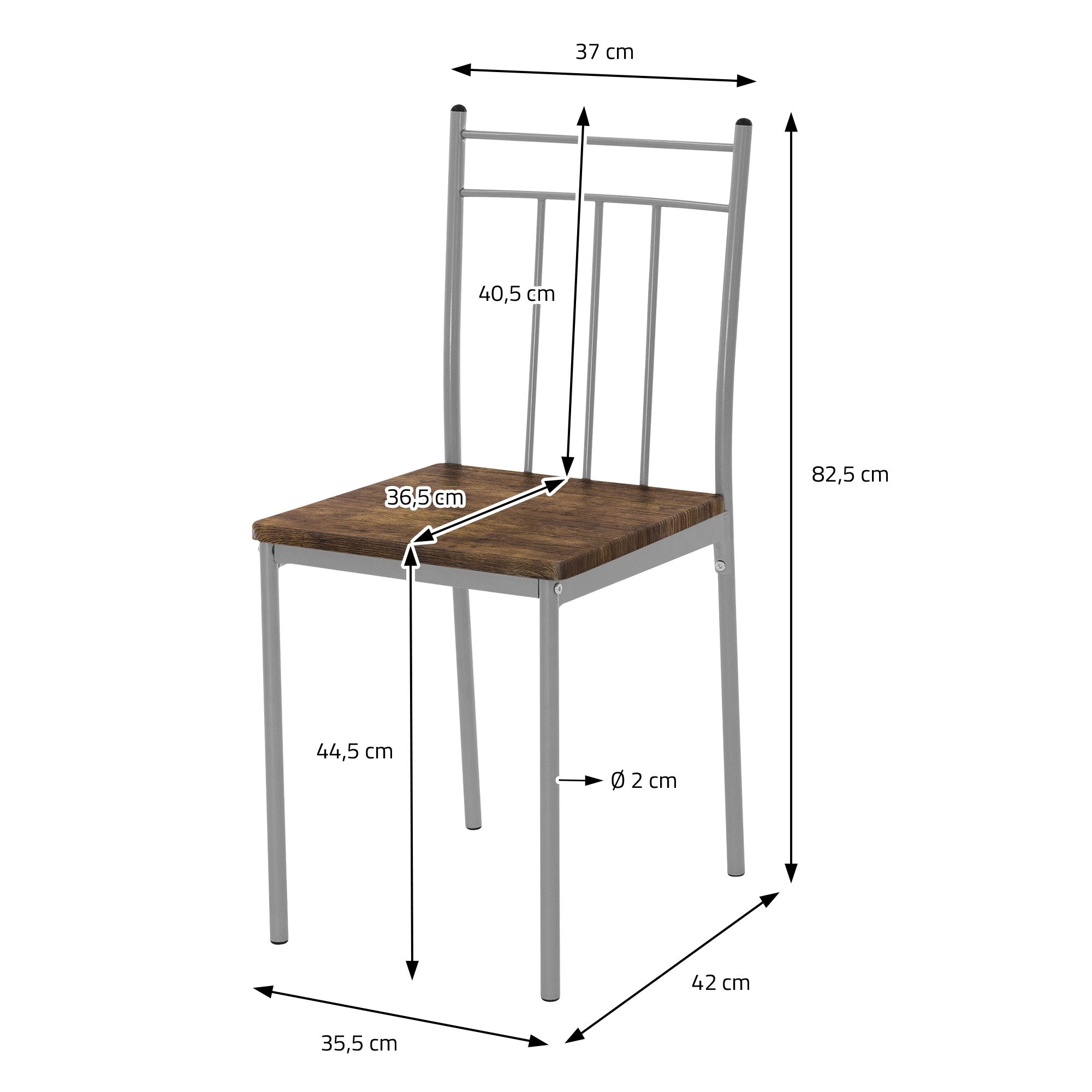 ECD Germany Möbel ensemble salle à manger vintage 5 pièces bois