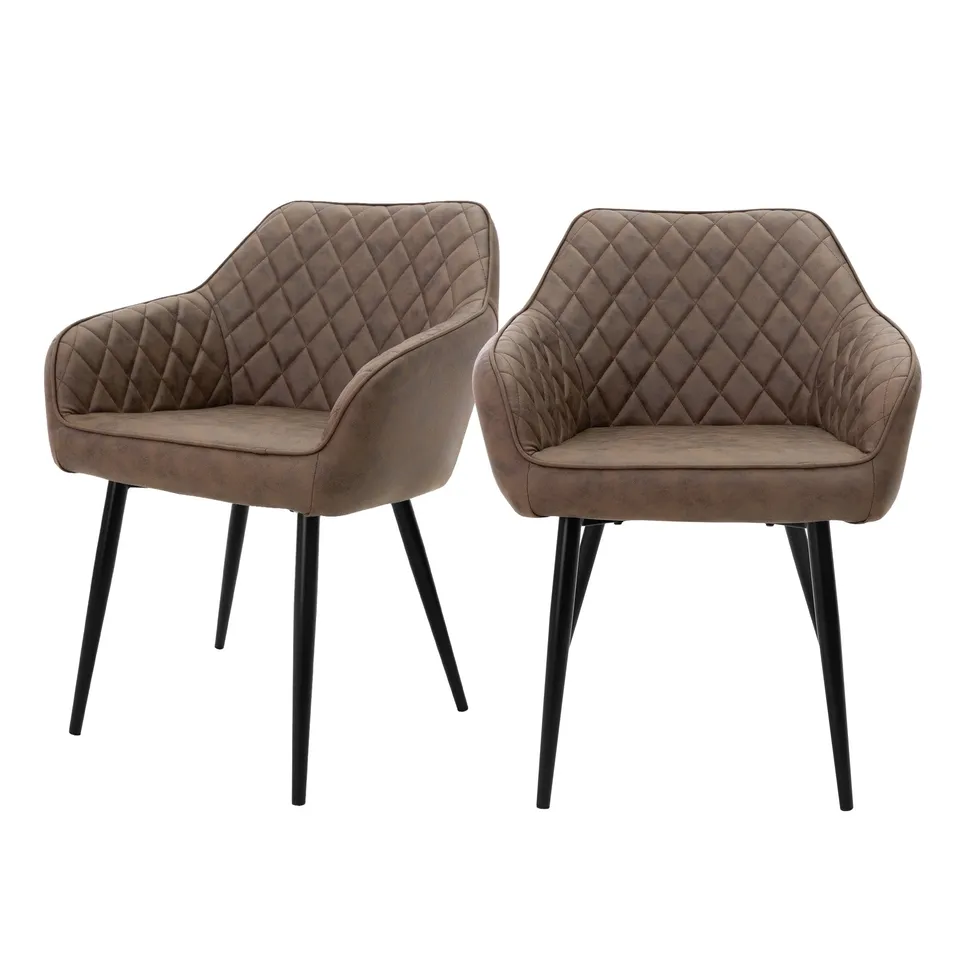 ECD Germany ML-Design chaise salle à manger marron lot de 2