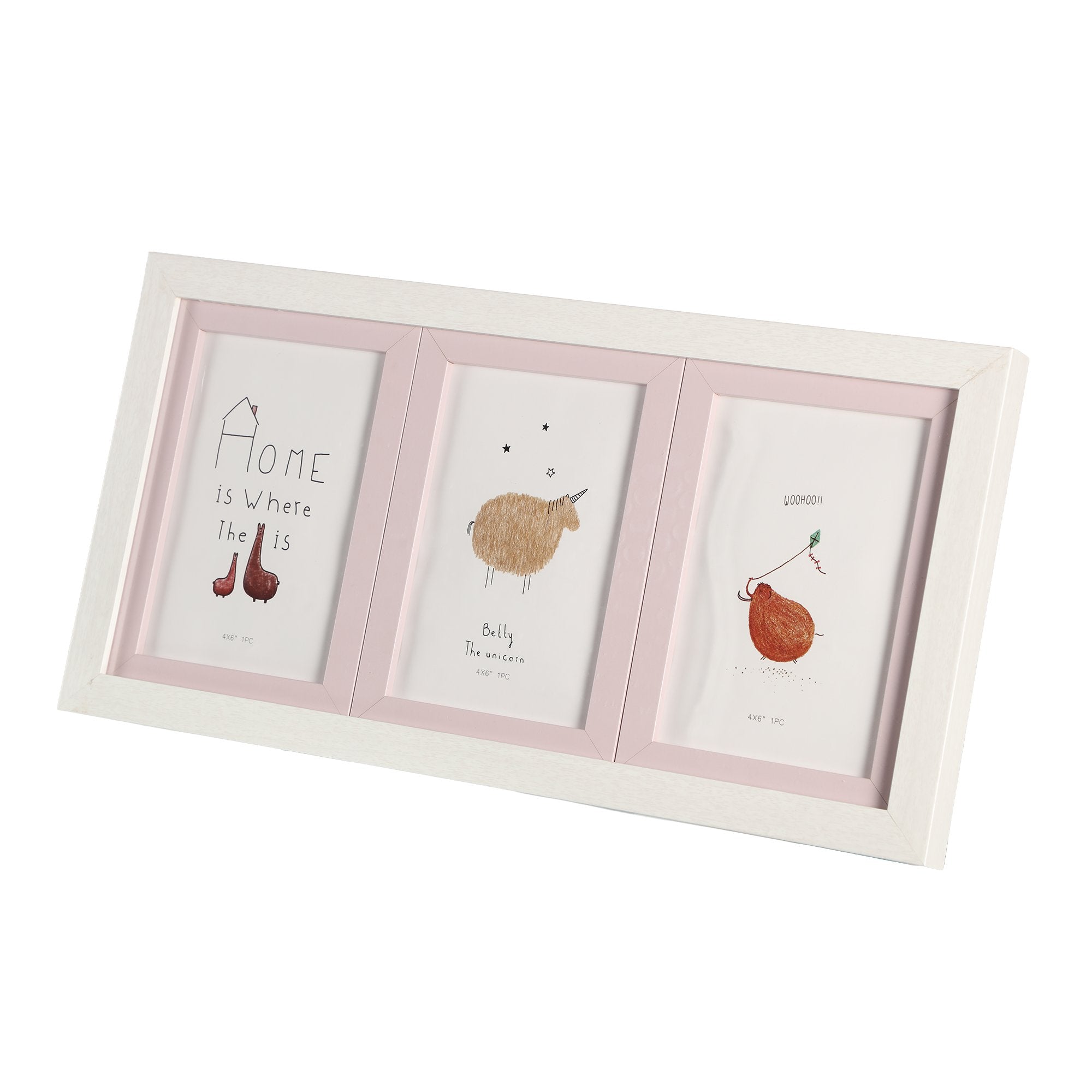 Stokomani Maison cadre multi-photos rose 39,2 cm