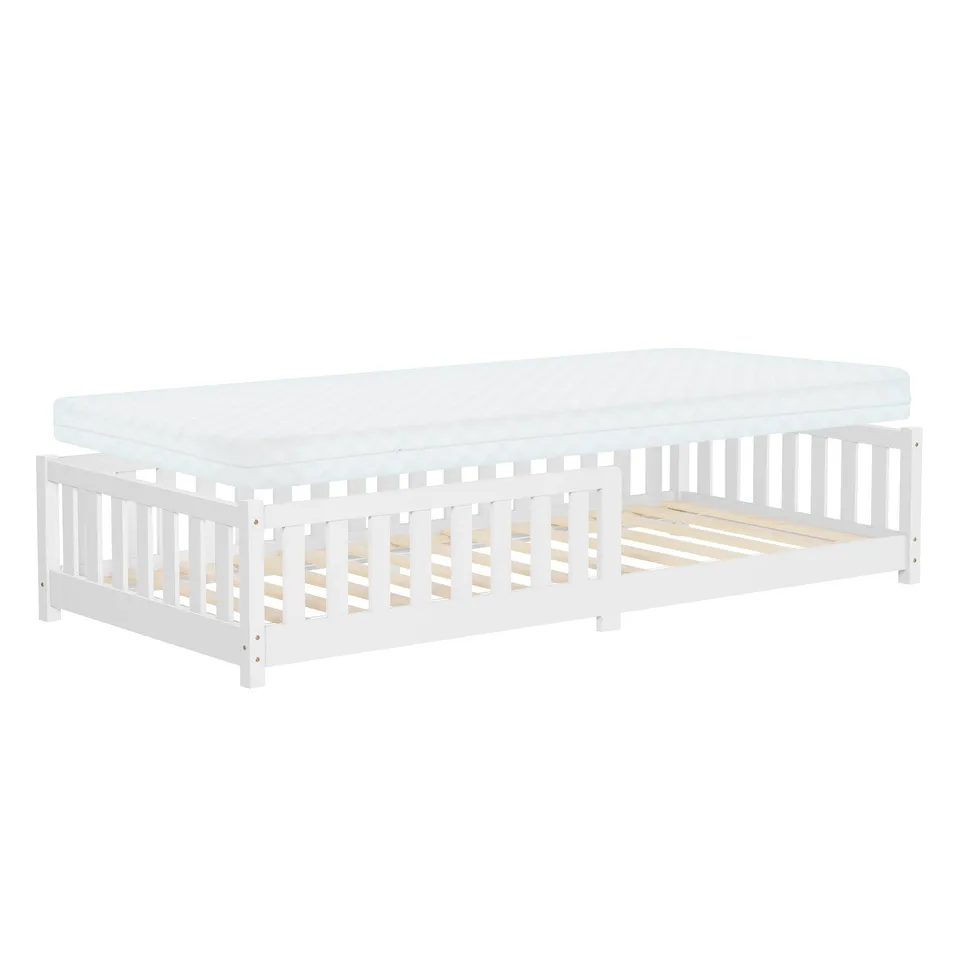 ECD Germany Kinder lit enfant 90x200 blanc avec matelas 10 cm