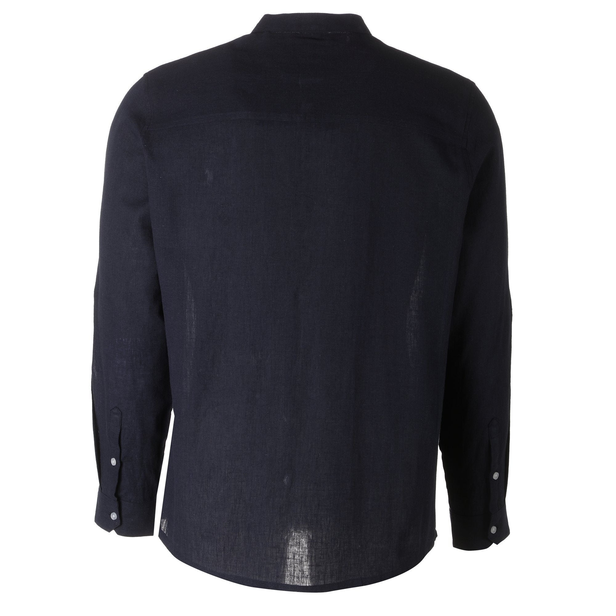 Stokomani Mode chemise col mao bleu foncé homme L
