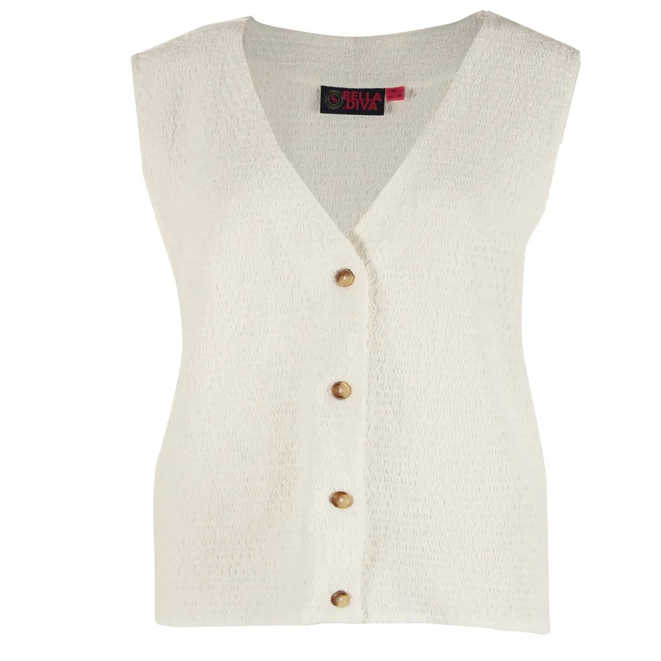 Stokomani Mode Veste sans manche blanc femme XL
