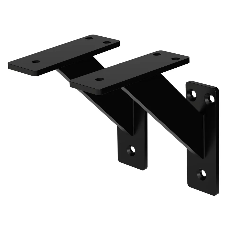 ML-Design Console murale aluminium 180x180 noir lot 2 équerre
