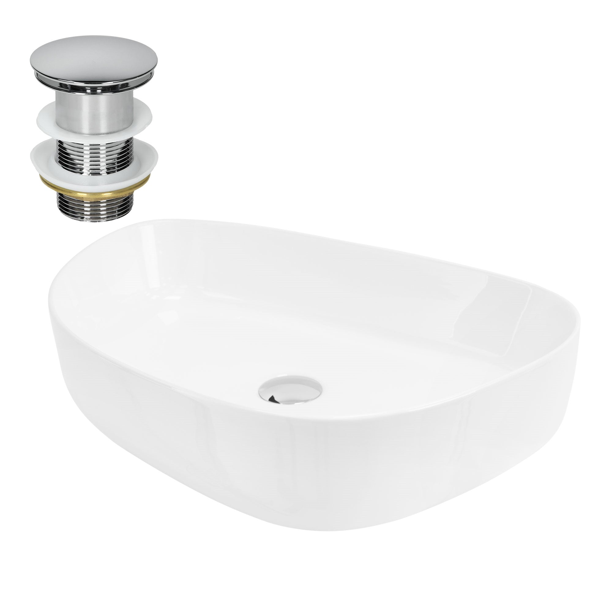 ECD Germany Sanitär vasque céramique 55x42 blanche sans trop-plein