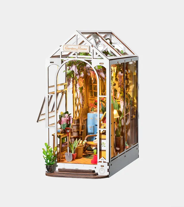 L'avant gardiste DIY Garden House kit maison miniature serre-livre LED
