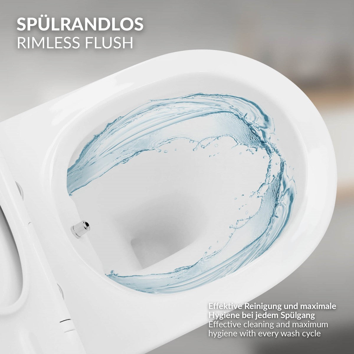 ECD Germany Sanitär WC Suspendu Sans Bride Blanc Bidet Softclose